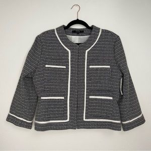 NWT Vintage Tweed Black and White Blazer 3/4 Length Sleeve
